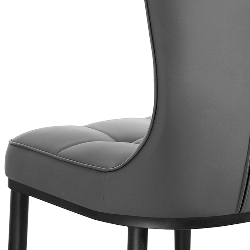 Sedia da pranzo con schienale alto in PU grigio scuro / marrone / nero / bianco, set da 2