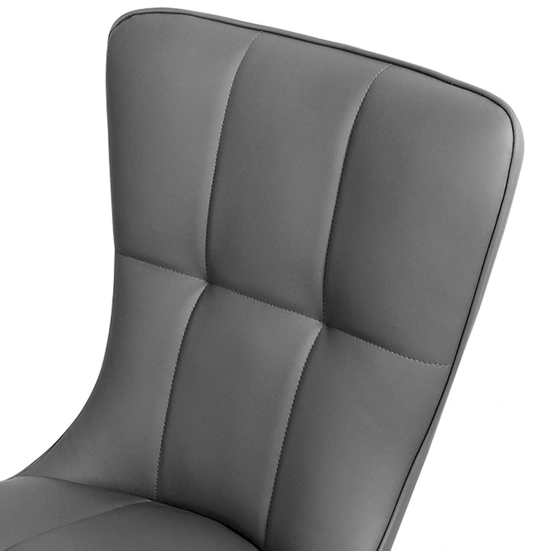 Sedia da pranzo con schienale alto in PU grigio scuro / marrone / nero / bianco, set da 2