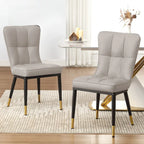Sedia da pranzo con schienale alto in PU grigio scuro / marrone / nero / bianco, set da 2