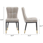 Sedia da pranzo con schienale alto in PU grigio scuro / marrone / nero / bianco, set da 2