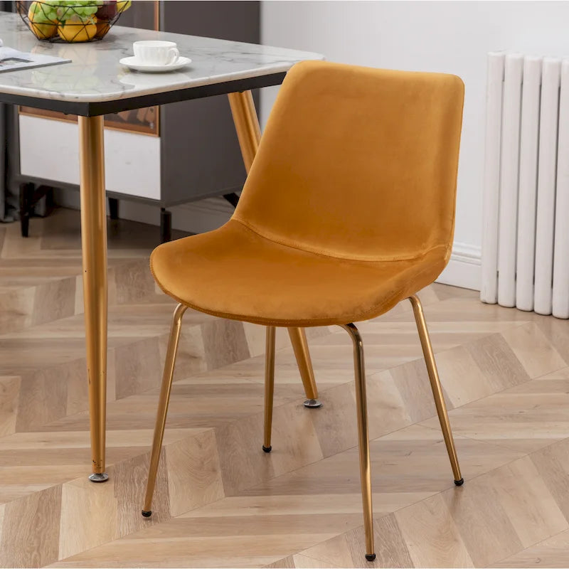 Sedie da pranzo in velluto, verde / blu / rosso / oro, stile moderno, set da 2 pezzi