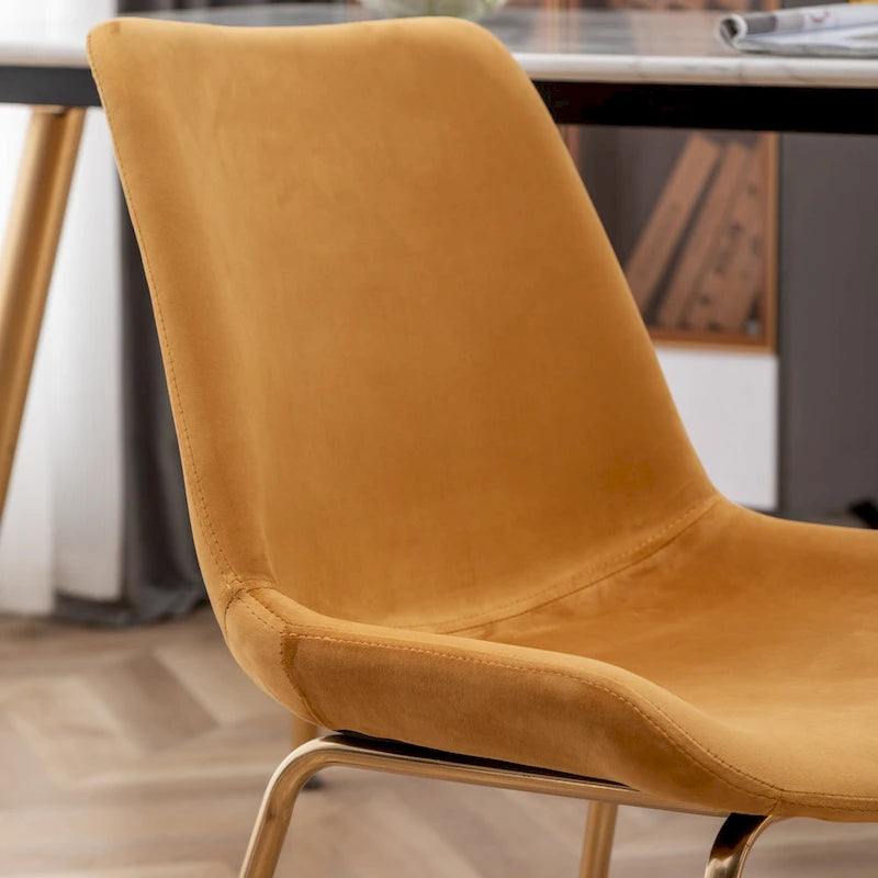 Sedie da pranzo in velluto, verde / blu / rosso / oro, stile moderno, set da 2 pezzi