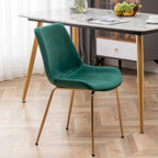 Sedie da pranzo in velluto, verde / blu / rosso / oro, stile moderno, set da 2 pezzi