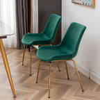 Sedie da pranzo in velluto, verde / blu / rosso / oro, stile moderno, set da 2 pezzi