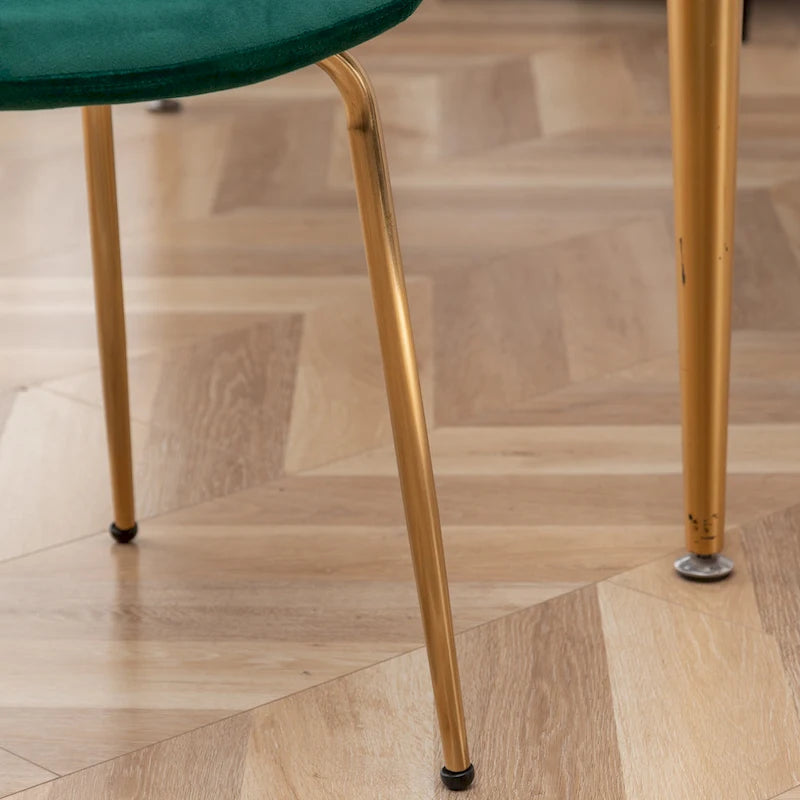 Sedie da pranzo in velluto, verde / blu / rosso / oro, stile moderno, set da 2 pezzi