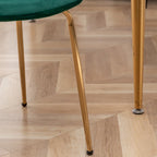 Sedie da pranzo in velluto, verde / blu / rosso / oro, stile moderno, set da 2 pezzi