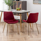 Sedie da pranzo in velluto, verde / blu / rosso / oro, stile moderno, set da 2 pezzi