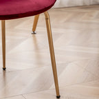 Sedie da pranzo in velluto, verde / blu / rosso / oro, stile moderno, set da 2 pezzi
