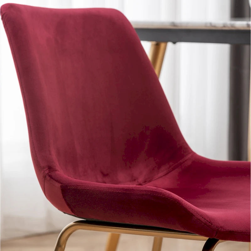 Sedie da pranzo in velluto, verde / blu / rosso / oro, stile moderno, set da 2 pezzi
