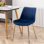 Sedie da pranzo in velluto, verde / blu / rosso / oro, stile moderno, set da 2 pezzi