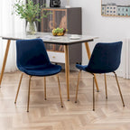 Sedie da pranzo in velluto, verde / blu / rosso / oro, stile moderno, set da 2 pezzi
