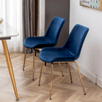 Sedie da pranzo in velluto, verde / blu / rosso / oro, stile moderno, set da 2 pezzi