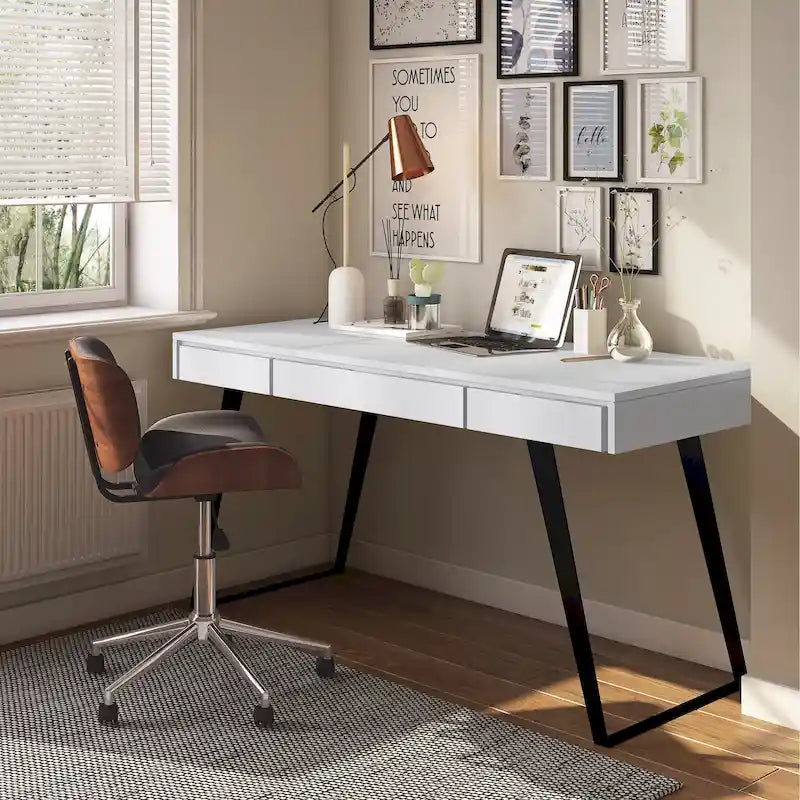 Scrivania industriale da 54" in legno e metallo – Colori assortiti effetto anticato, monoposto