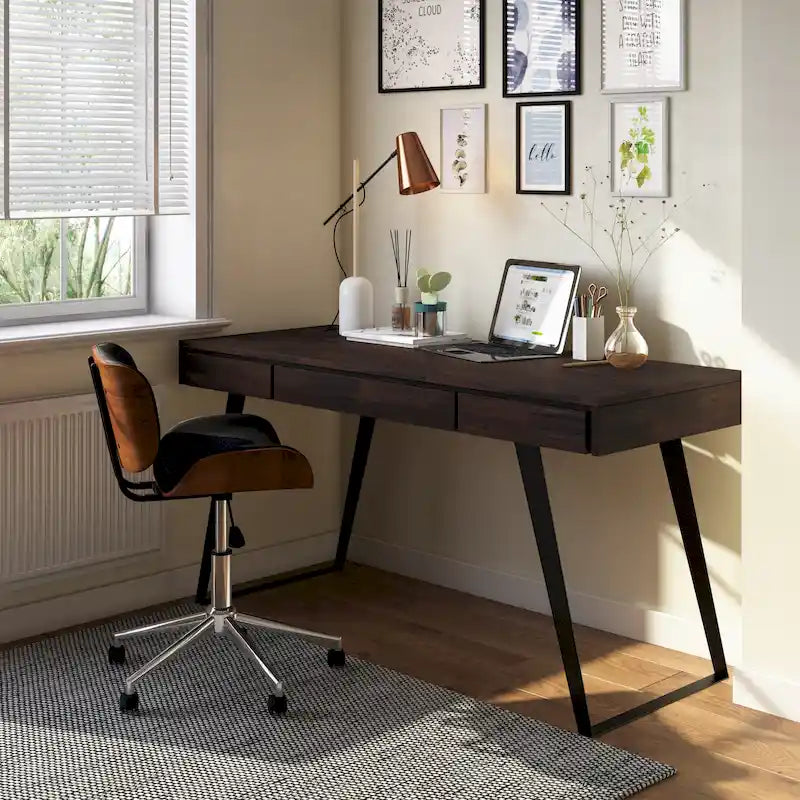Scrivania industriale da 54" in legno e metallo – Colori assortiti effetto anticato, monoposto