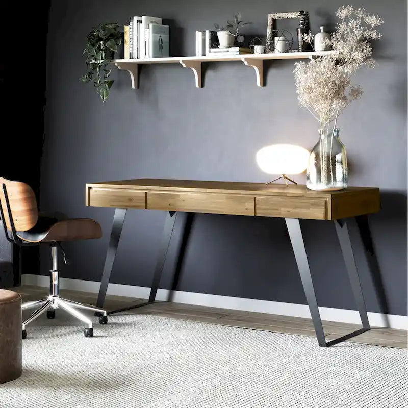 Scrivania industriale da 54" in legno e metallo – Colori assortiti effetto anticato, monoposto