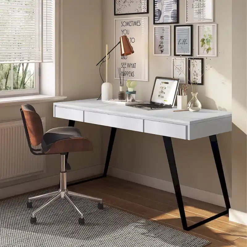 Scrivania industriale da 54" in legno e metallo – Colori assortiti effetto anticato, monoposto