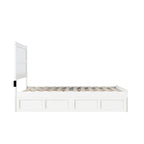 Letto Matrimoniale a Piattaforma Bianco con Pediera e 2 Cassetti