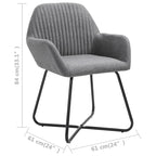 Sedie da Pranzo con Braccioli in Tessuto Grigio Scuro, Set da 4