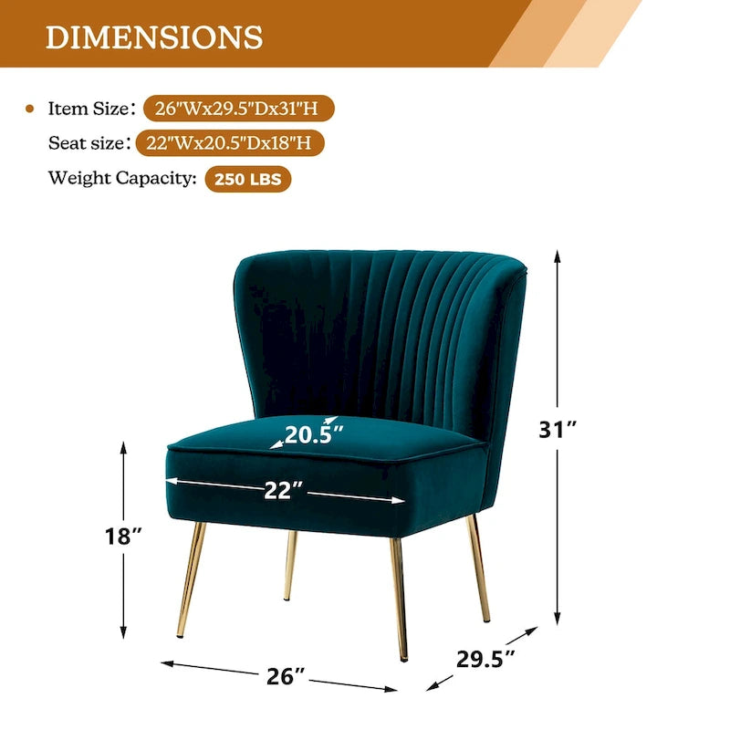 Poltroncina senza braccioli in velluto viola, schienale capitonné, gambe dorate, singolo