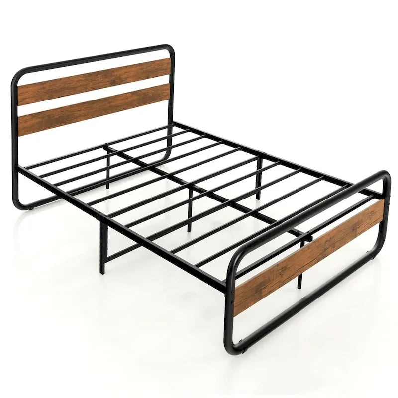 Struttura letto a piattaforma Black Arc con testiera e pediera, piazza e mezza / matrimoniale
