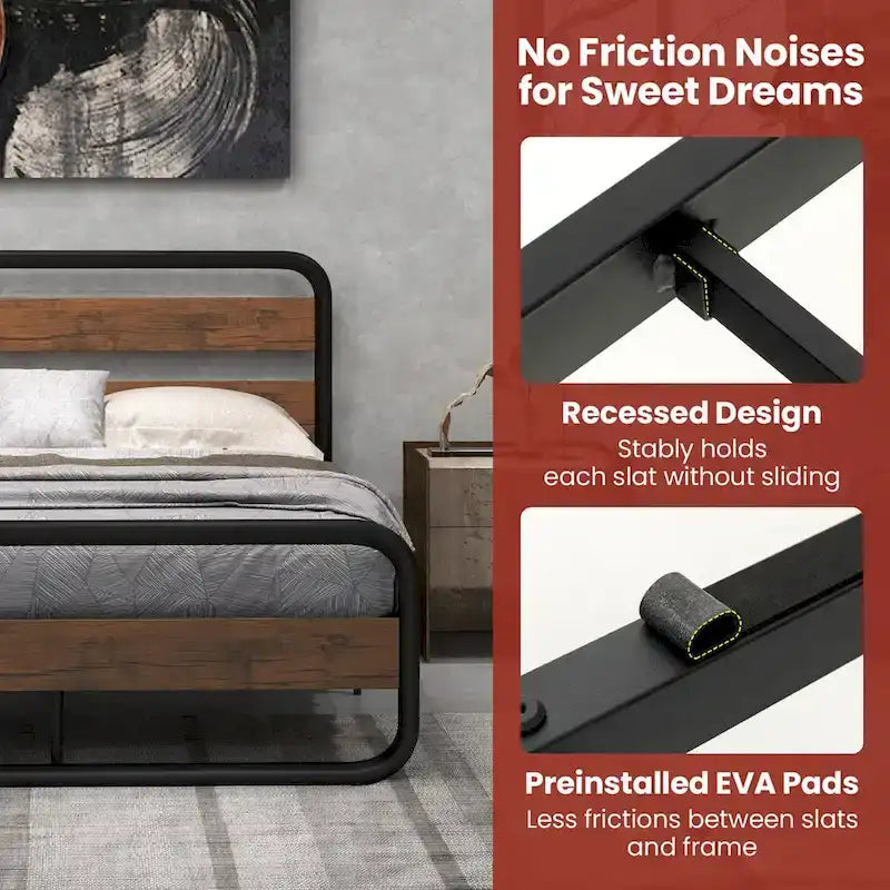 Struttura letto a piattaforma Black Arc con testiera e pediera, piazza e mezza / matrimoniale