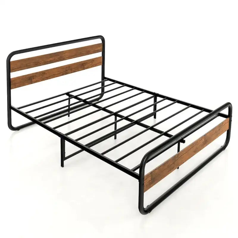 Struttura letto a piattaforma Black Arc con testiera e pediera, piazza e mezza / matrimoniale