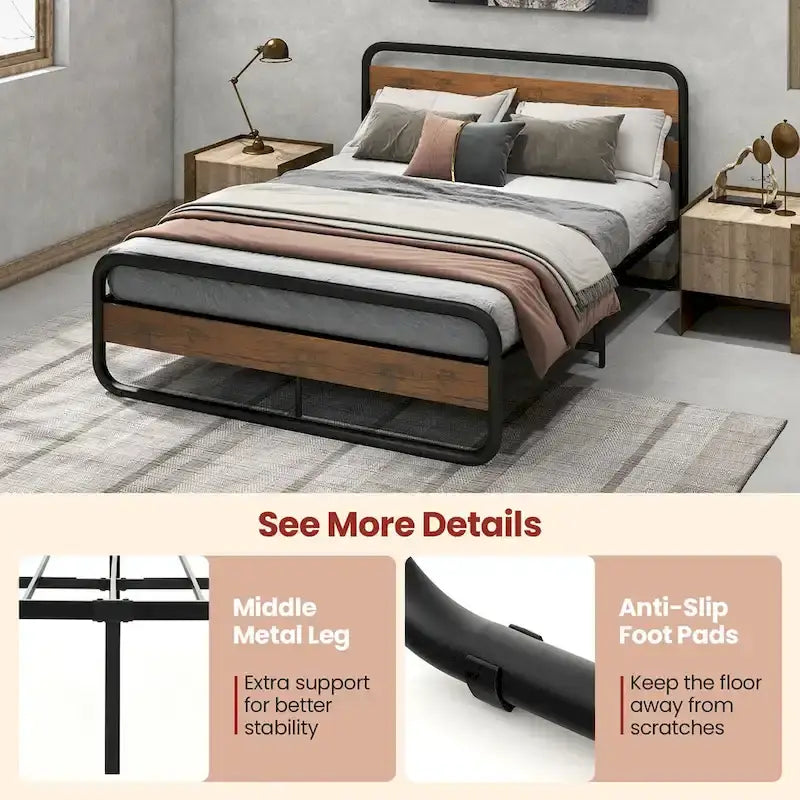 Struttura letto a piattaforma Black Arc con testiera e pediera, piazza e mezza / matrimoniale