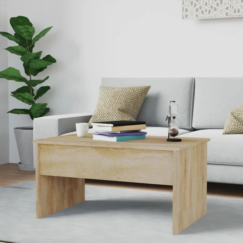 Tavolino da caffè con piano sollevabile, legno ingegnerizzato, uso singolo | Nero / Grigio Sonoma / Bianco lucido / Rovere affumicato / Bianco