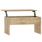 Tavolino da caffè con piano sollevabile, legno ingegnerizzato, uso singolo | Nero / Grigio Sonoma / Bianco lucido / Rovere affumicato / Bianco
