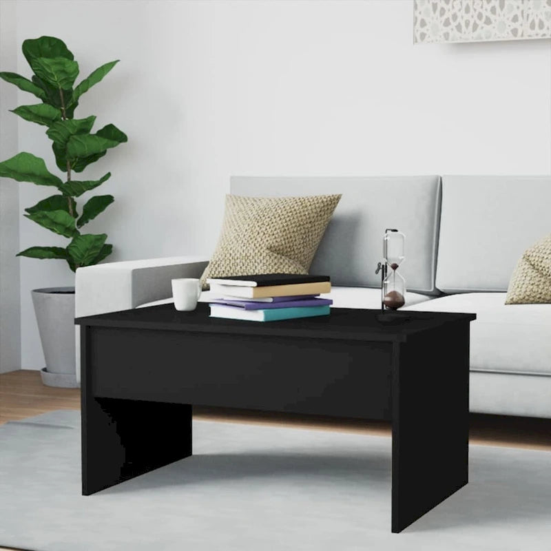 Tavolino da caffè con piano sollevabile, legno ingegnerizzato, uso singolo | Nero / Grigio Sonoma / Bianco lucido / Rovere affumicato / Bianco