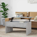 Tavolino da caffè con piano sollevabile, legno ingegnerizzato, uso singolo | Nero / Grigio Sonoma / Bianco lucido / Rovere affumicato / Bianco