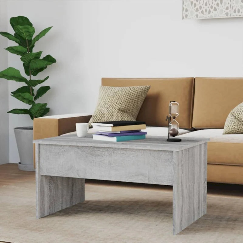 Tavolino da caffè con piano sollevabile, legno ingegnerizzato, uso singolo | Nero / Grigio Sonoma / Bianco lucido / Rovere affumicato / Bianco