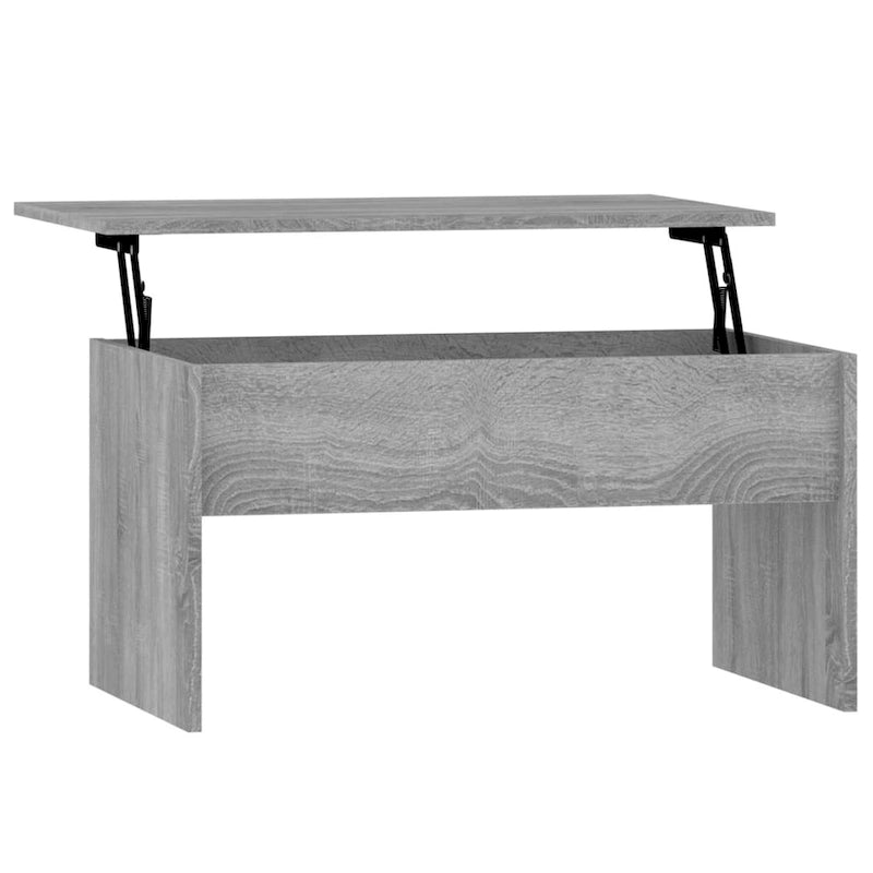 Tavolino da caffè con piano sollevabile, legno ingegnerizzato, uso singolo | Nero / Grigio Sonoma / Bianco lucido / Rovere affumicato / Bianco