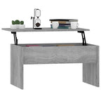 Tavolino da caffè con piano sollevabile, legno ingegnerizzato, uso singolo | Nero / Grigio Sonoma / Bianco lucido / Rovere affumicato / Bianco