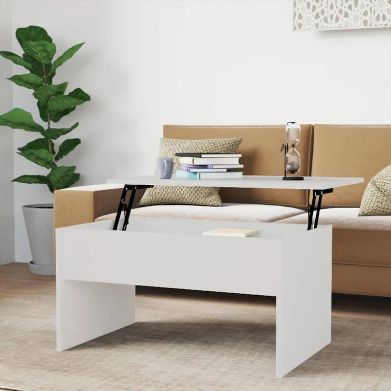 Tavolino da caffè con piano sollevabile, legno ingegnerizzato, uso singolo | Nero / Grigio Sonoma / Bianco lucido / Rovere affumicato / Bianco