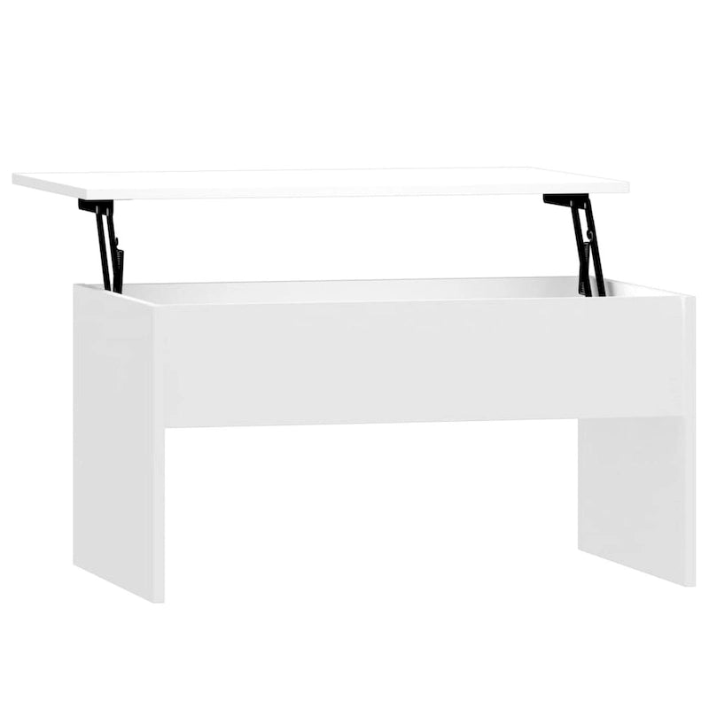 Tavolino da caffè con piano sollevabile, legno ingegnerizzato, uso singolo | Nero / Grigio Sonoma / Bianco lucido / Rovere affumicato / Bianco