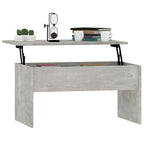 Tavolino da caffè con piano sollevabile, legno ingegnerizzato, uso singolo | Nero / Grigio Sonoma / Bianco lucido / Rovere affumicato / Bianco