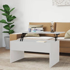 Tavolino da caffè con piano sollevabile, legno ingegnerizzato, uso singolo | Nero / Grigio Sonoma / Bianco lucido / Rovere affumicato / Bianco