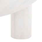 Tavolino da caffè scultoreo rotondo sbiancato / naturale, 3 gambe in legno massello