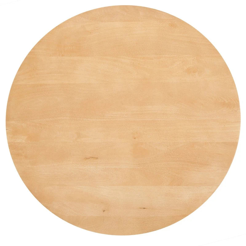 Tavolino da caffè scultoreo rotondo sbiancato / naturale, 3 gambe in legno massello