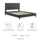 Letto King Size con Struttura a Piattaforma Canale in Velluto ad Alte Prestazioni (Bianco/Blu/Rosa/Antracite) – Per 2