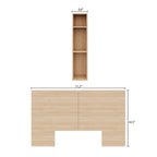 Testiera contenitore, rovere biondo naturale/rovere marrone, stile moderno, Queen/King