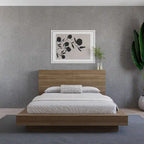 Testiera contenitore, rovere biondo naturale/rovere marrone, stile moderno, Queen/King