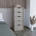 Cassettiera alta a 5 cassetti, grigio cemento/rovere fumé, per utente singolo