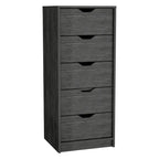 Cassettiera alta a 5 cassetti, grigio cemento/rovere fumé, per utente singolo