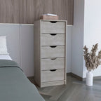 Cassettiera alta a 5 cassetti, grigio cemento/rovere fumé, per utente singolo