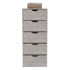 Cassettiera alta a 5 cassetti, grigio cemento/rovere fumé, per utente singolo