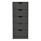 Cassettiera alta a 5 cassetti, grigio cemento/rovere fumé, per utente singolo