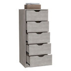 Cassettiera alta a 5 cassetti, grigio cemento/rovere fumé, per utente singolo