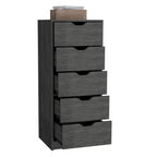 Cassettiera alta a 5 cassetti, grigio cemento/rovere fumé, per utente singolo
